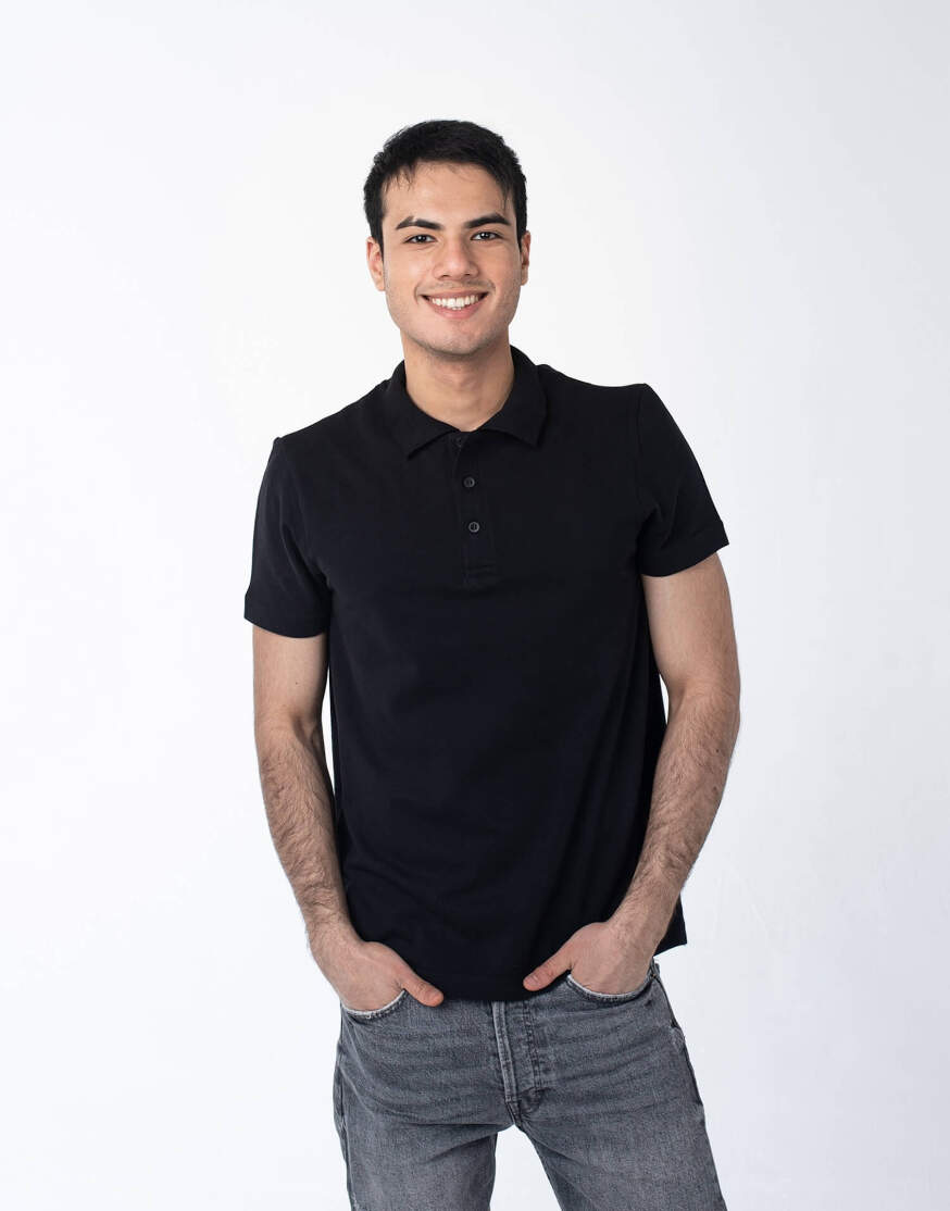 Чёрная рубашка ПОЛО мужская оптом